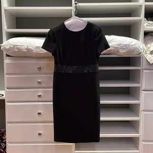 Black Calvin Klein midi dress with zipper and ties